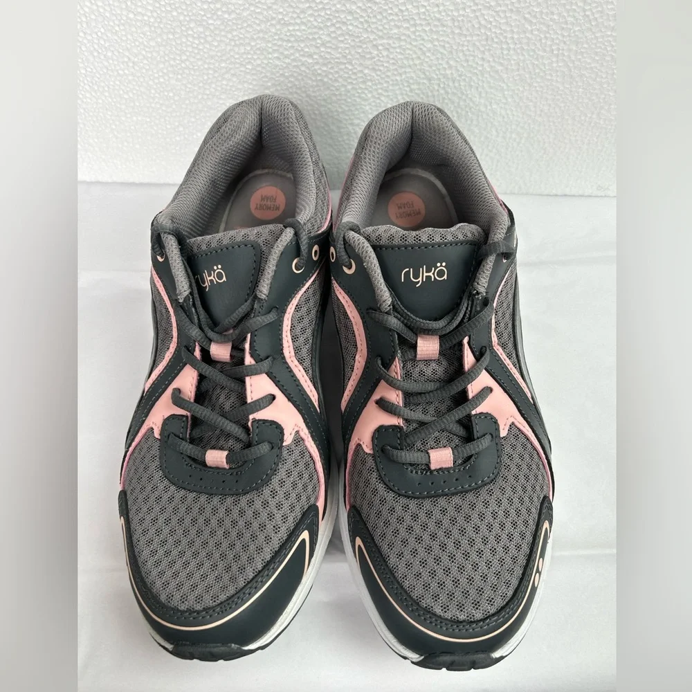NWOB Ryka Women's Sky Walk Walking Gray and Pink Athletic Sneakers‎ - Size 10